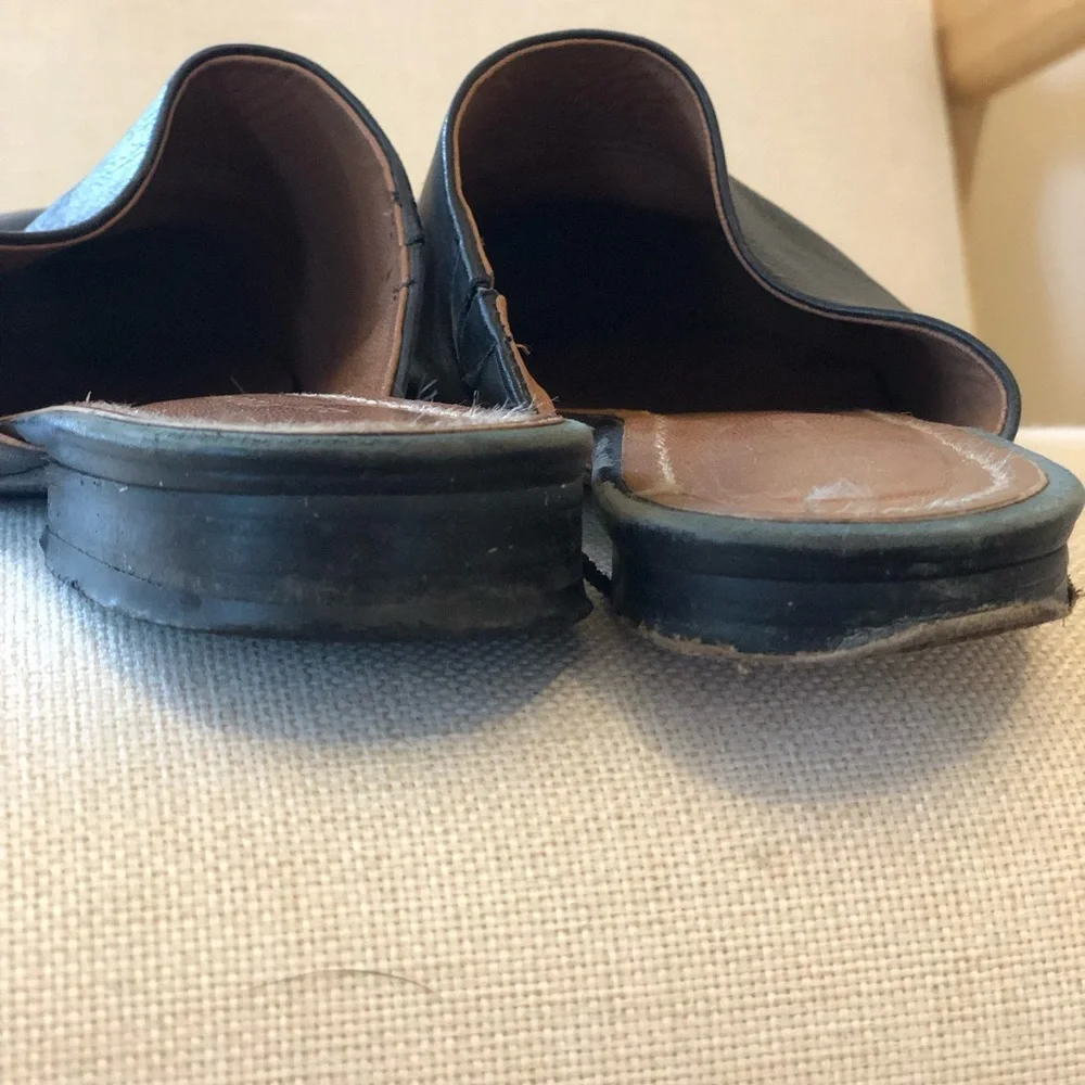 Country Road Australia Black Leather Mules Size 8.5 - Picture 6 of 6
